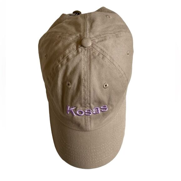 Kosas Brand Baseball Hat Cap Tan Lilac Embroidered Adjustable One Size Neutral - Picture 2 of 10